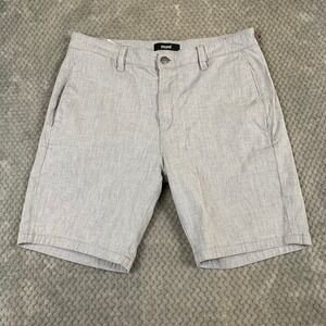 Mavi Simon Mens Grey Heathered Flat Front Stretch Cotton Shorts Size 36